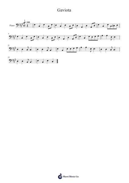 Gaviota Sheet Music by -Arr.Blabott