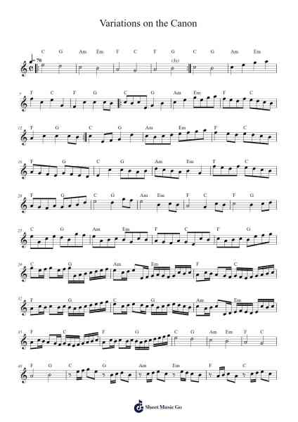 Variations on the Canon by Johann Pachelbel Sheet Music by George Winston-Arr.Temky Pisoll