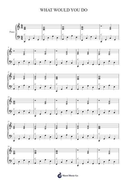 WHAT WOULD YOU DO Sheet Music by Urvien Browntha-Arr.Jackbing Priceliot