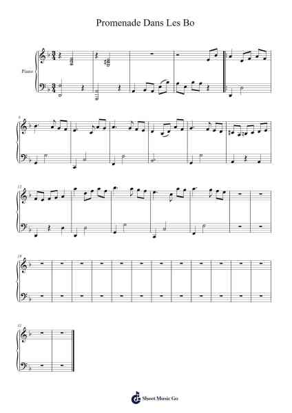 Promenade Dans Les Bo Sheet Music by Senneville Toussain-Arr.Hoywoolf Lindses