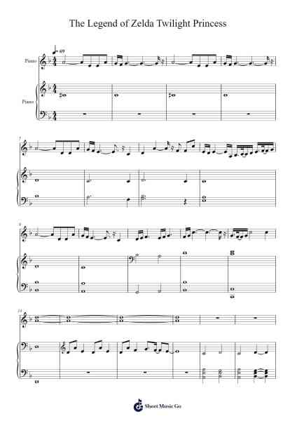 The Legend of Zelda Twilight Princess Sheet Music by -Arr.Rodblair