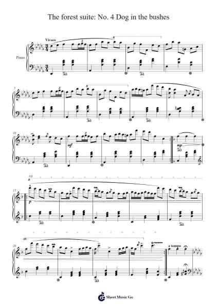 The Forest Suite: No. 4 "Dog in the Bushes" Sheet Music by K Rhodes-Arr.Graynix Johncarr