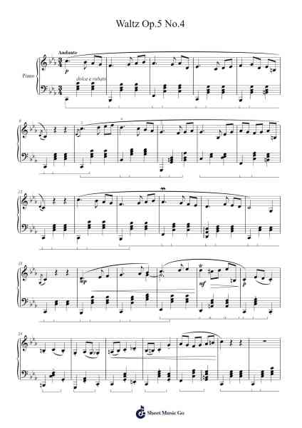 Waltz Op.5 No.4 Sheet Music by Churgou-Arr.Chesria