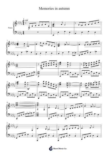 Memories in autumn Sheet Music by Masao Aichi-Arr.Holew Brianmaud