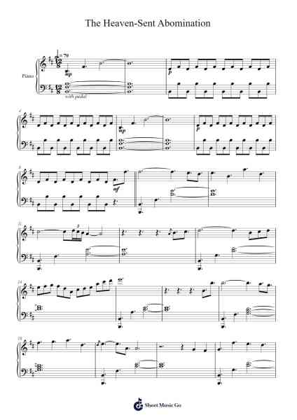 The Heaven-Sent Abomination - Theme of the Astral Infection Sheet Music by DM DOKURO-Arr.Jerhue