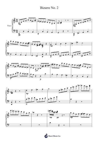 Bizarre No. 2 Sheet Music by Babybelly-Arr.Readenee Foxmiles