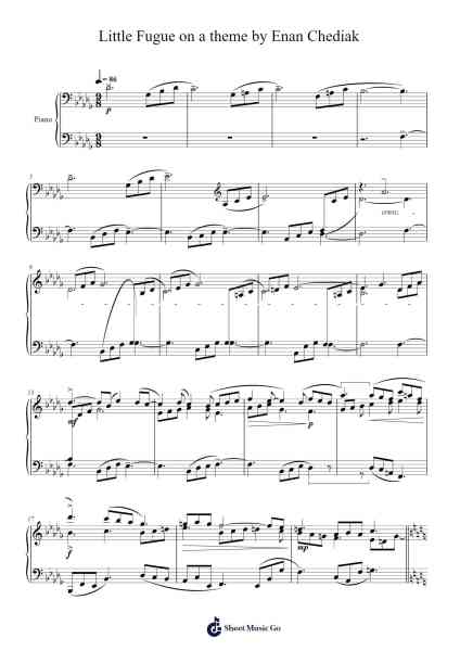 Little Fugue on a theme by Enan Chediak Sheet Music by NemerK-Arr.Juneham Kentcooke