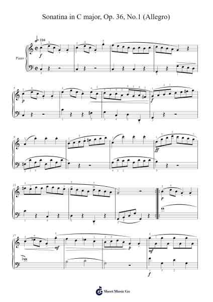 Sonatina in C Major, Op. 36, No. 1: I. Allegro Sheet Music by Muzio Clementi-Arr.Manreade