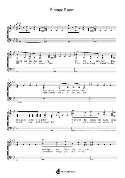 Strange Room Sheet Music by Keane-Arr.Zimwis