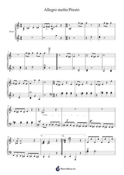 Allegro molto/Presto Sheet Music by Tymeo Smithlind-Arr.Keatsrid Burnsgo