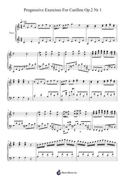 Progressive Exercises For Carillon Op. 2 No. 1 Sheet Music by TheHymnPlayer01-Arr.Kyleyy