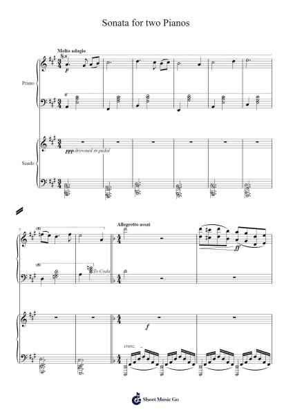 Sonata for two Pianos Sheet Music by Nesteele Jeffthe-Arr.Branbart
