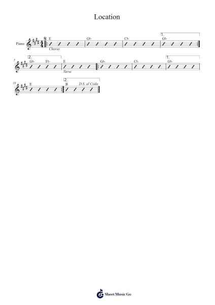 Location Sheet Music by -Arr.Mewood Teries
