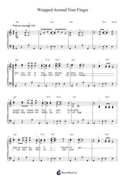 Wrapped Around Your Finger Sheet Music by The Police-Arr.Alsriah