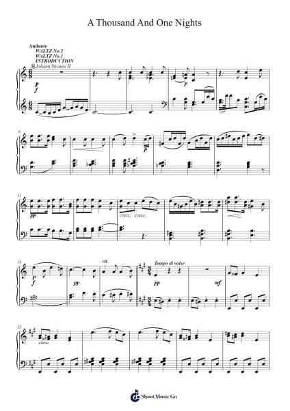 A Thousand and One Nights, Op. 346 Sheet Music by Johann Strauss Jr.-Arr.Norgiles