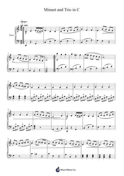 Minuet and Trio in C Sheet Music by Gabriel P. Bernstein-Arr.Larple