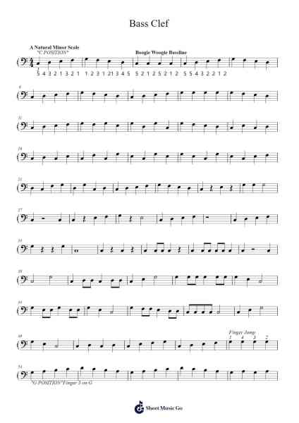 Bass Clef Sheet Music by -Arr.Shertram