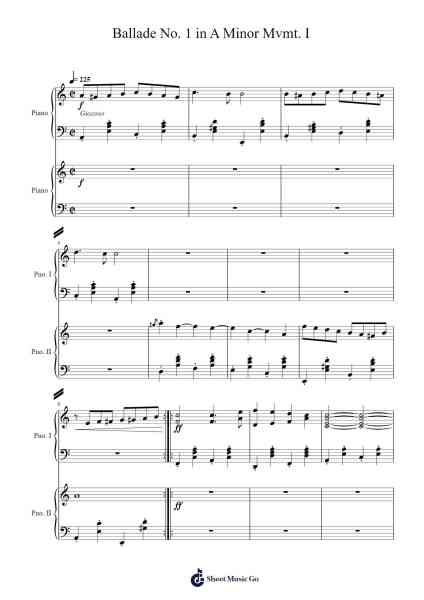 Ballade No. 1 in A Minor Mvmt. I Sheet Music by R. Ejaz-Arr.Milesbloor