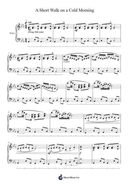 A Short Walk on a Cold Morning Sheet Music by bennettsam771-Arr.Leifclaire Frankbrooke