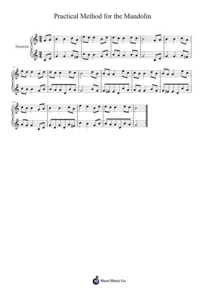 Practical Method for the Mandolin, Op. 21 Sheet Music by A H Eastman-Arr.Kirkckle Clarkckle