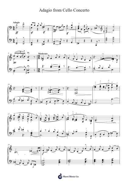 Cello Concerto in E Minor, Op. 85: III. Adagio Sheet Music by Edward Elgar-Arr.Whittrine Pruham