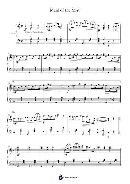 Maid of the Mist Sheet Music by Edna Nichols Cary-Arr.Brucefe Payjim