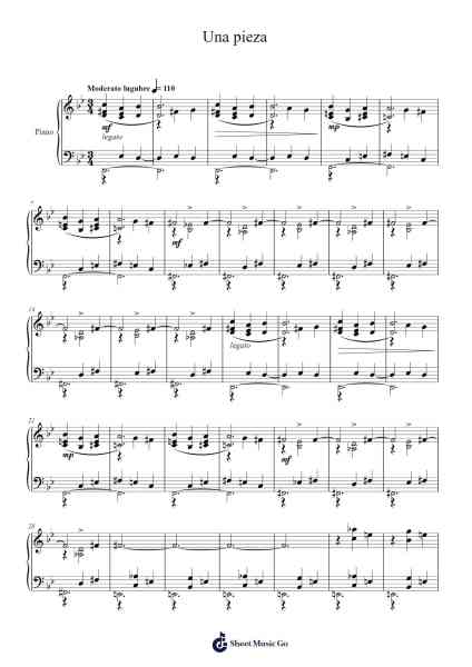 Op. 59 No. 2 "Una pieza" Sheet Music by Brightfrances-Arr.Nypkins Shakeats