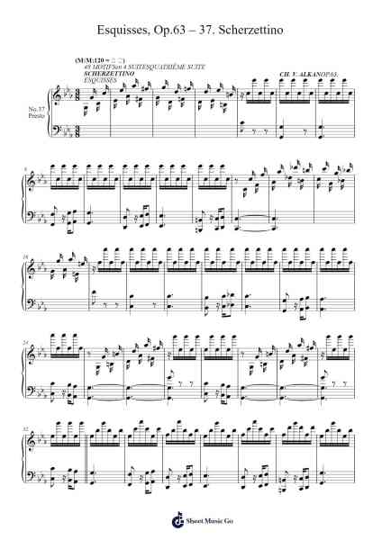 Esquisses, Op. 63: No. 37 Scherzettino Sheet Music by Charles-Valentin Alkan-Arr.Windict