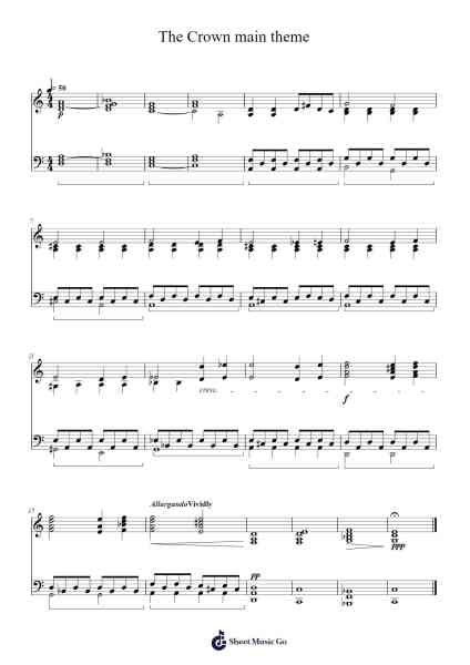The Crown Main Theme Sheet Music by Hans Zimmer-Arr.Caewald Tabpritt