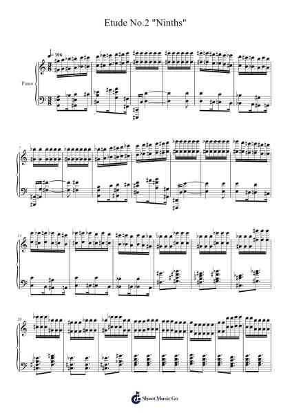 Etude No. 2 "Ninths" Op. 3 Sheet Music by Dickann Coryan-Arr.Wanbohm