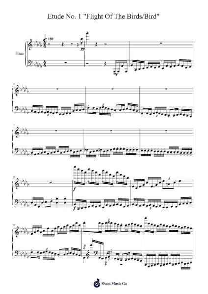Etude No. 1 "Flight Of The Birds/Bird" Sheet Music by Kanelbullen Och Kakan-Arr.Jonal Lancepys