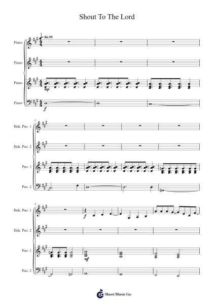 Shout To The Lord Sheet Music by Misc Traditional-Arr.Browneclaude Petmond
