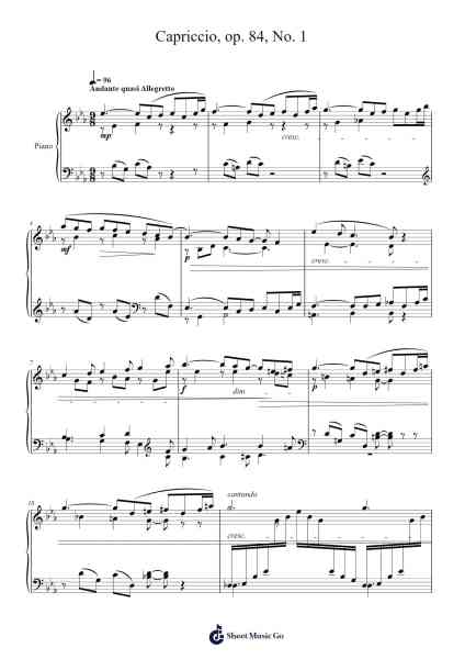 Capriccio, Op. 84, No. 1 Sheet Music by Gabriel Fauré-Arr.Mortion Woolftab