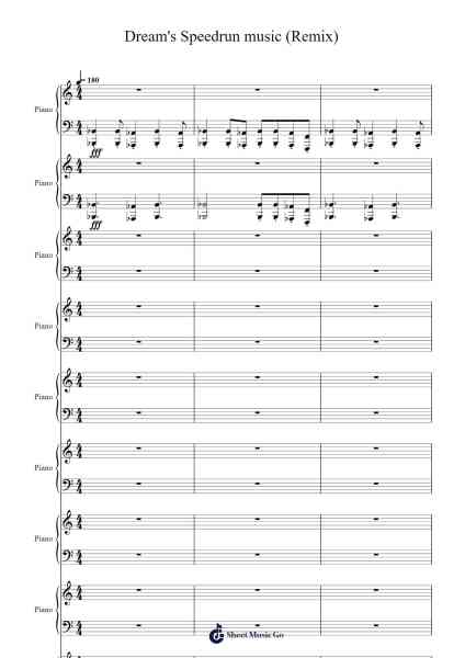 Dream's Speedrun music (Remix) Sheet Music by RubberToe-Arr.Himorse