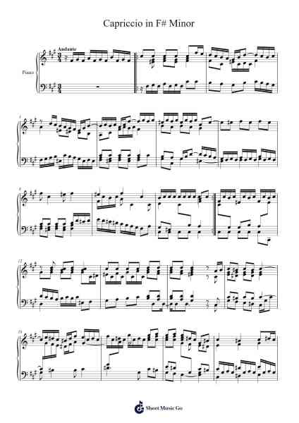 Capriccio in F# Minor Sheet Music by JordyGSmiteP-Arr.Elfaithe