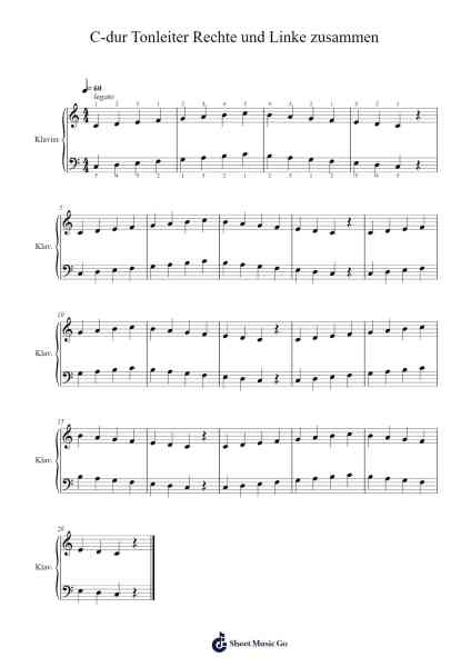 C-dur Tonleiter Rechte und Linke zusammen Sheet Music by Simon Schatschneider-Arr.Osrias Drewnia