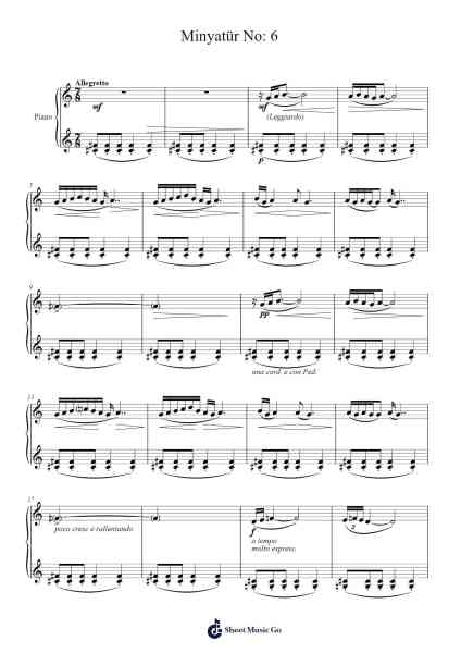 Minyatür No: 6 Sheet Music by Necil Kazım Akses-Arr.Blabott
