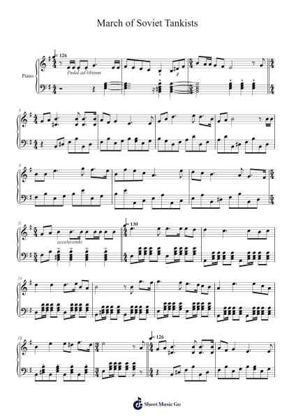 March of Soviet Tankists Sheet Music by The Pokrass brothers-Arr.Bystrong