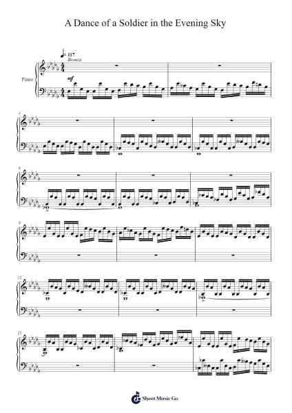 A Dance of a Soldier in the Evening Sky Sheet Music by Toursbur-Arr.Wolflor Coltrid