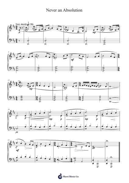 Never an Absolution Sheet Music by James Horner-Arr.Simpbrown