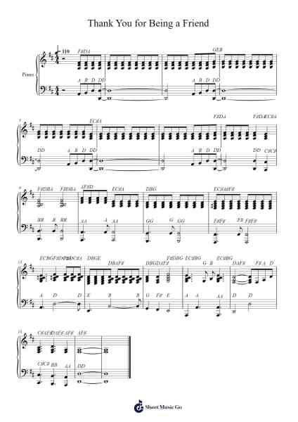 Thank You for Being a Friend Sheet Music by Andrew Gold-Arr.Tutlyn Bradpeare