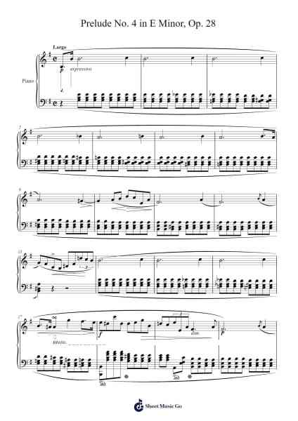 Prelude No. 4 in E Minor, Op. 28 Sheet Music by Frédéric Chopin-Arr.Quingar