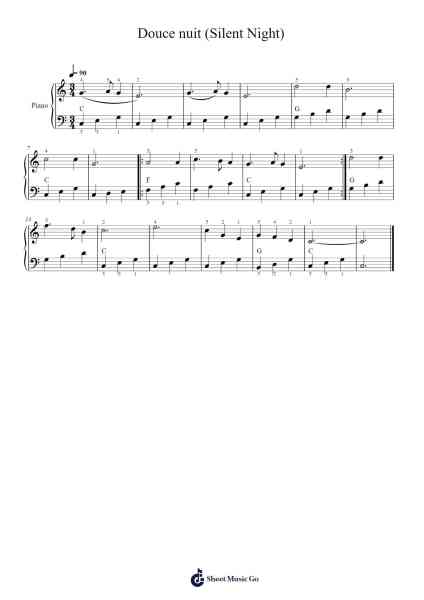 Douce nuit (Silent Night) Sheet Music by Misc Christmas-Arr.Fosil Johnlind
