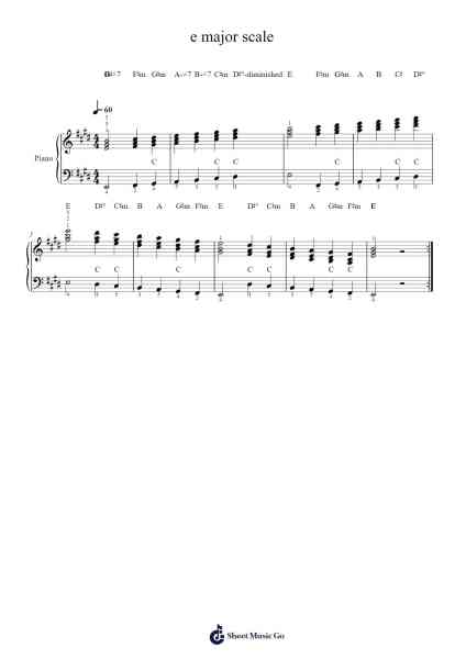 e major scale Sheet Music by Lessons - Scales-Arr.Ejoy