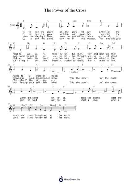 The Power of the Cross Sheet Music by Keith and Kristyn Getty-Arr.Stilkim