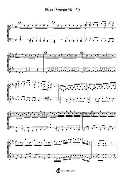 Piano Sonata No. 50 in D Major, Hob. XVI:37 Sheet Music by Joseph Haydn-Arr.Tatethey Terhum