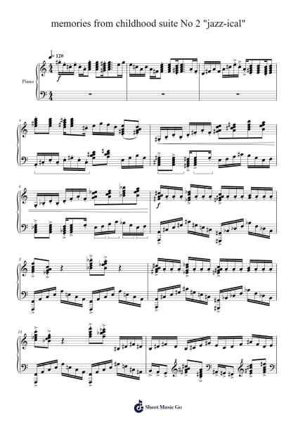 Op. 7 "Memories from Childhood" Suite No. 2 "Jazz-ical" Sheet Music by Jared Jin-Arr.Cofvey Fieldmeo