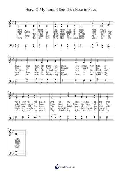 Here, O My Lord, I See Thee Face to Face Sheet Music by Frederick C. Atkinson-Arr.Eveken Dougloyd