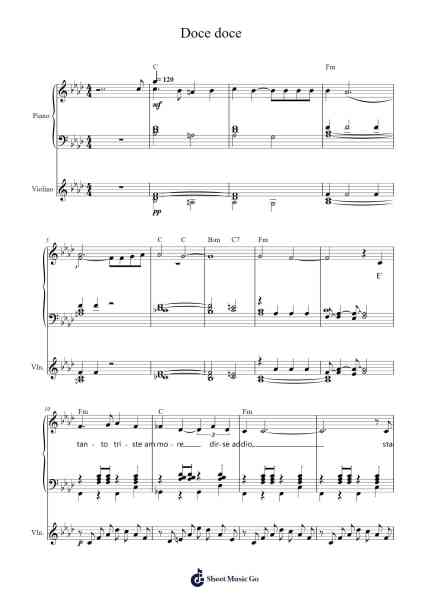 Doce doce Sheet Music by Fred Bongusto-Arr.Jorthodore Adegee