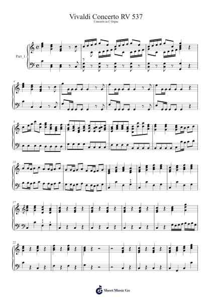 Vivaldi Concerto RV 537 Sheet Music by Antonio Vivaldi-Arr.Hearstjean